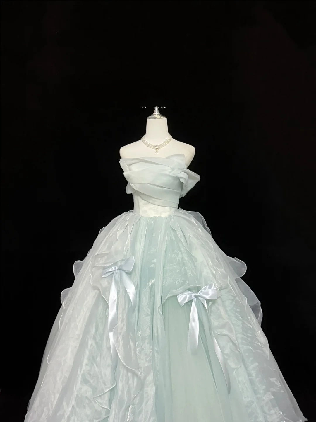 Sweet 16 Dresses Long Ball Gown Sweet Sixteen Long Birthday Dress Strapless Sage Green Formal Gown RC0365