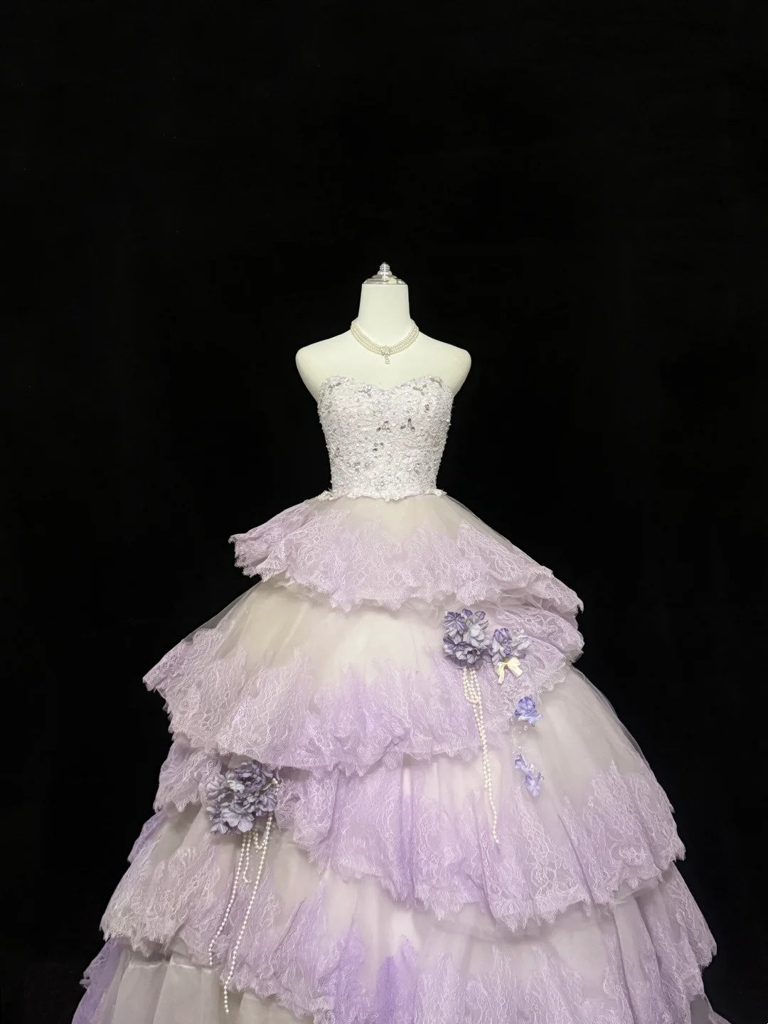 Sweet 16 Dresses Long Ball Gown Sweetheart Lilac With Lace Sweet Sixteen Birthday Gown RC0293