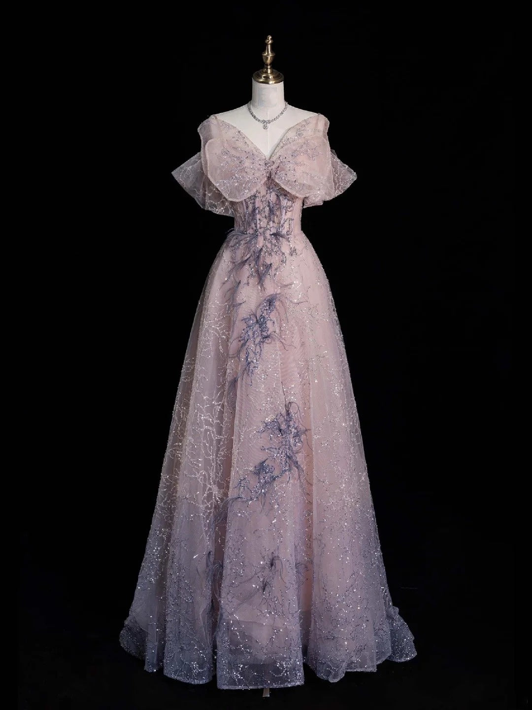 Robe de bal longue à sequins roses, coupe trapèze, décolleté cœur, idéale pour les jeunes filles de 16 ans (N1175)
