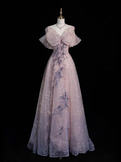 Robe de bal longue à sequins roses, coupe trapèze, décolleté cœur, idéale pour les jeunes filles de 16 ans (N1175)