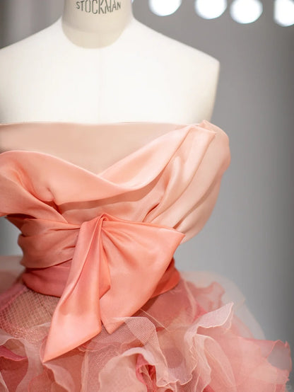 Magnifique robe de bal bustier en tulle rose sans manches longues robes de soirée Inspo tenues formelles RB3989