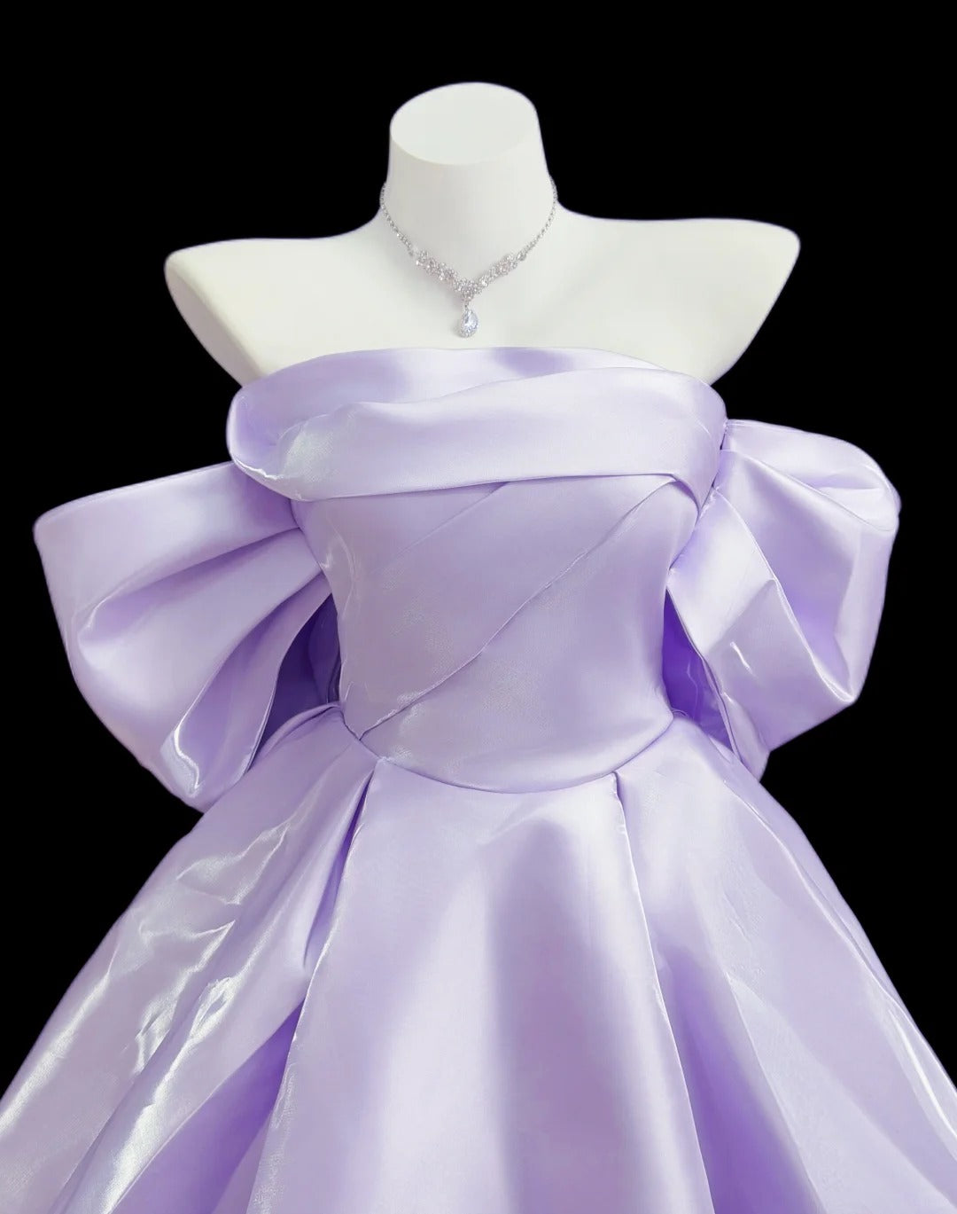 Robe de bal sexy, bustier, lilas, courte, mini, pour cocktail ou soirée de rentrée, N4490