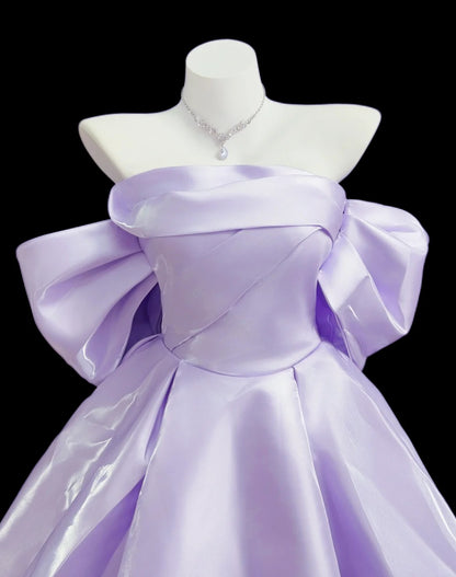 Robe de bal sexy, bustier, lilas, courte, mini, pour cocktail ou soirée de rentrée, N4490
