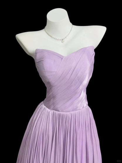 Chic A line Sweetheart Lilac Chiffon Sleeveless Long Prom Dress Formal Dress Party Dresses RB7230