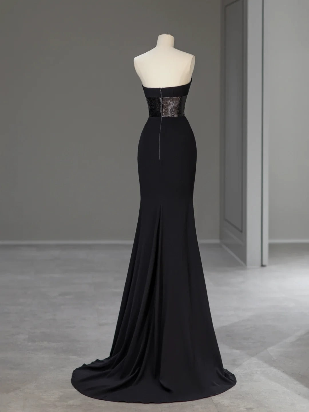 Magnifique Robe Sirène Cœur Soirée Noire Longue Robe de Bal Idée Tenues de Cérémonie RB3993