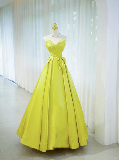 Belles Robes de Bal de Promo Bustier Cœur en Satin Vert avec Volants Longue Robe Formelle N2931