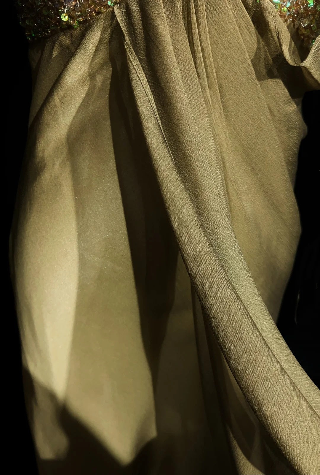 Vintage Abiballkleider A-Linie One Shoulder Gold Chiffon 1990er Lange formale Abendrobe N2664