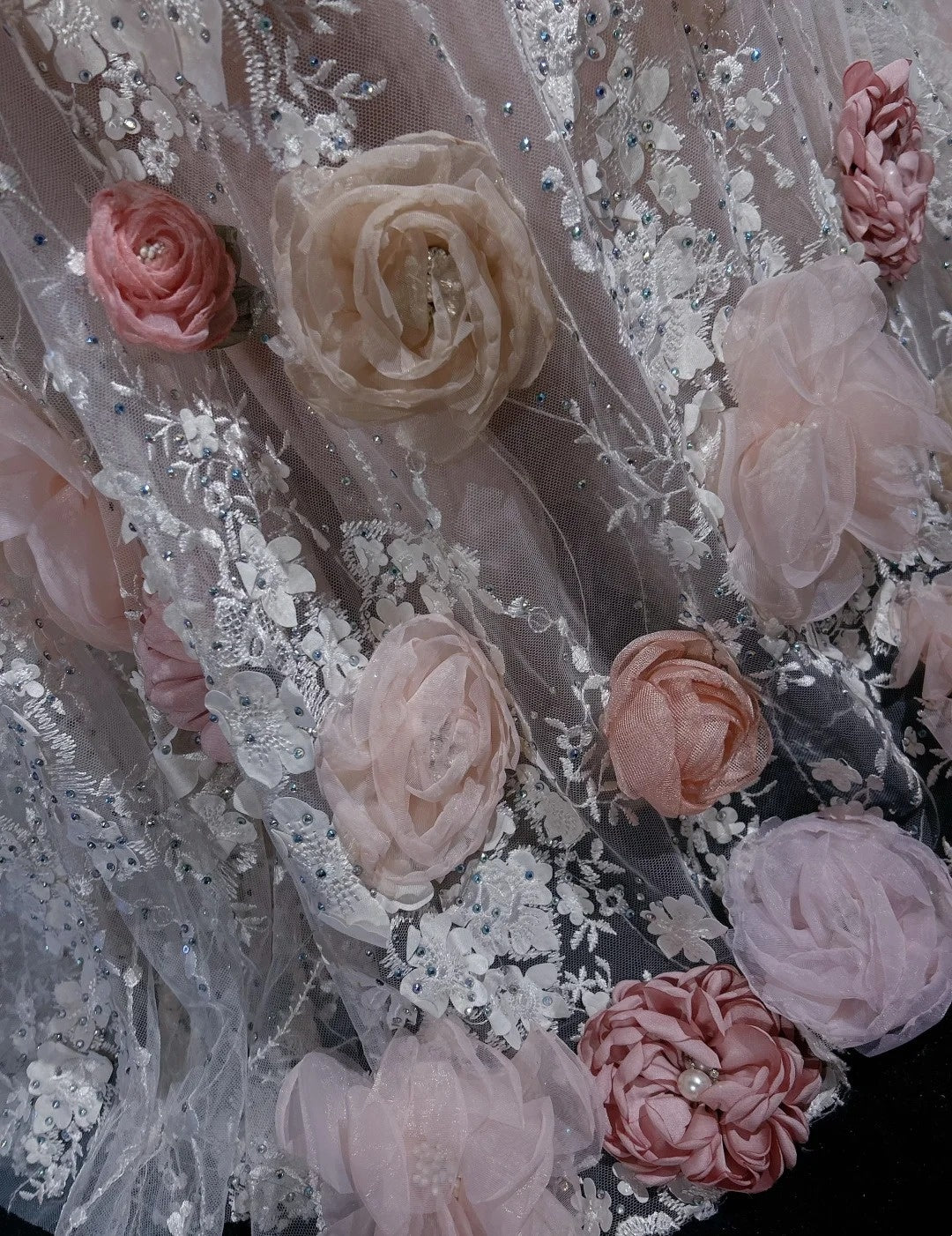 Vintage Prom Dresses Inspo Mermaid Scoop Pink Lace 1990s With Flowers Cape Formal Gowns N3317