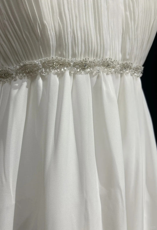 White Prom Dress Inspo A line Spaghetti Straps With Beading Modest Long Formal Party Gown RC0087