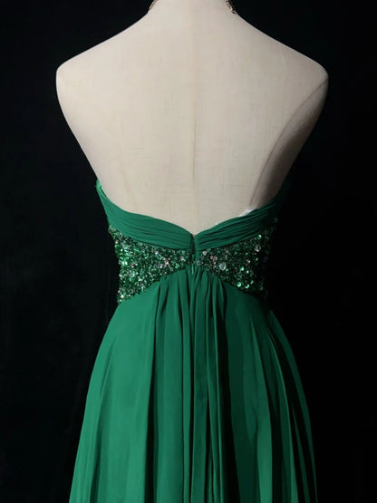 Hübsches A-Linien Sweetheart Chiffon Grünes kurzes Mini-Heimkehrkleid Hoco Ballkleid N2613