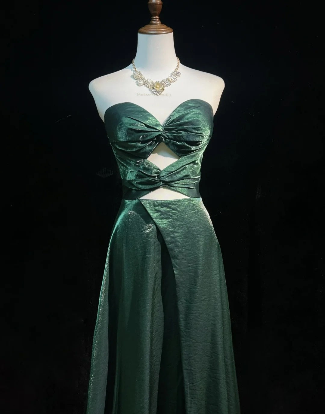 Vintage Prom Dresses A-Linie Sweetheart Dunkelgrüner Satin 1990er Formelles Abendkleid N2656