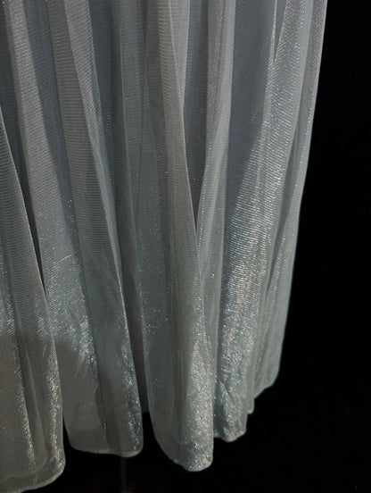 Süßes A-Linien-Spaghettiträger-Kleid in Silber, knielang, zum 18. Geburtstag, Abschlussballkleid N3692
