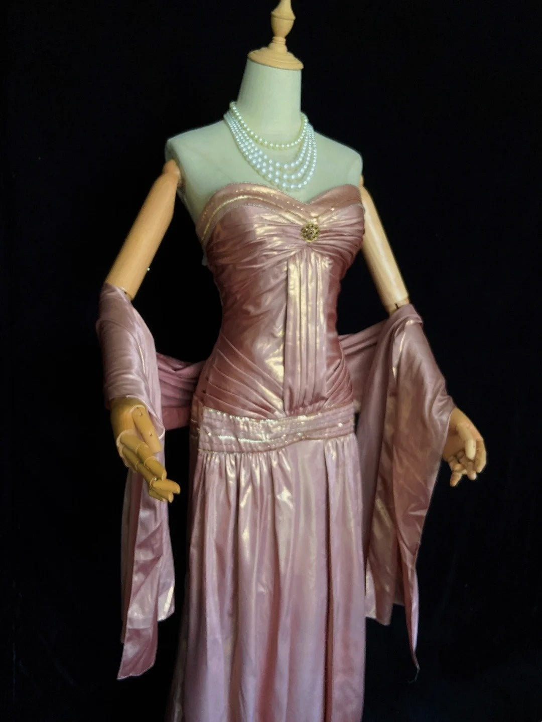Idées de robes de bal modestes, trapèze, bustier cœur, rose avec perles et cape pour femme, robe de soirée formelle N3268
