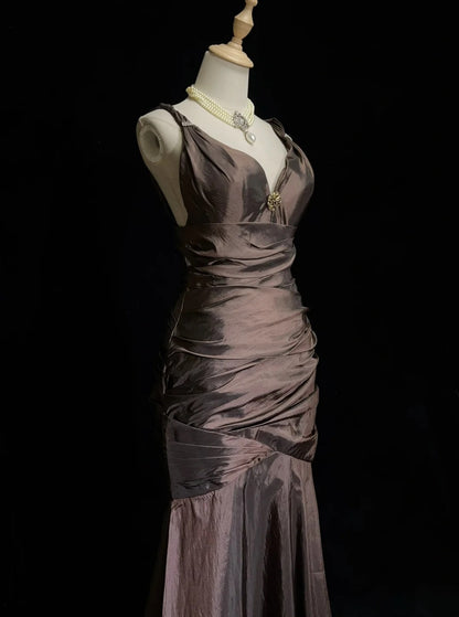 Élégantes robes de bal sirène bustier en taffetas avec volants longue robe de soirée N2901