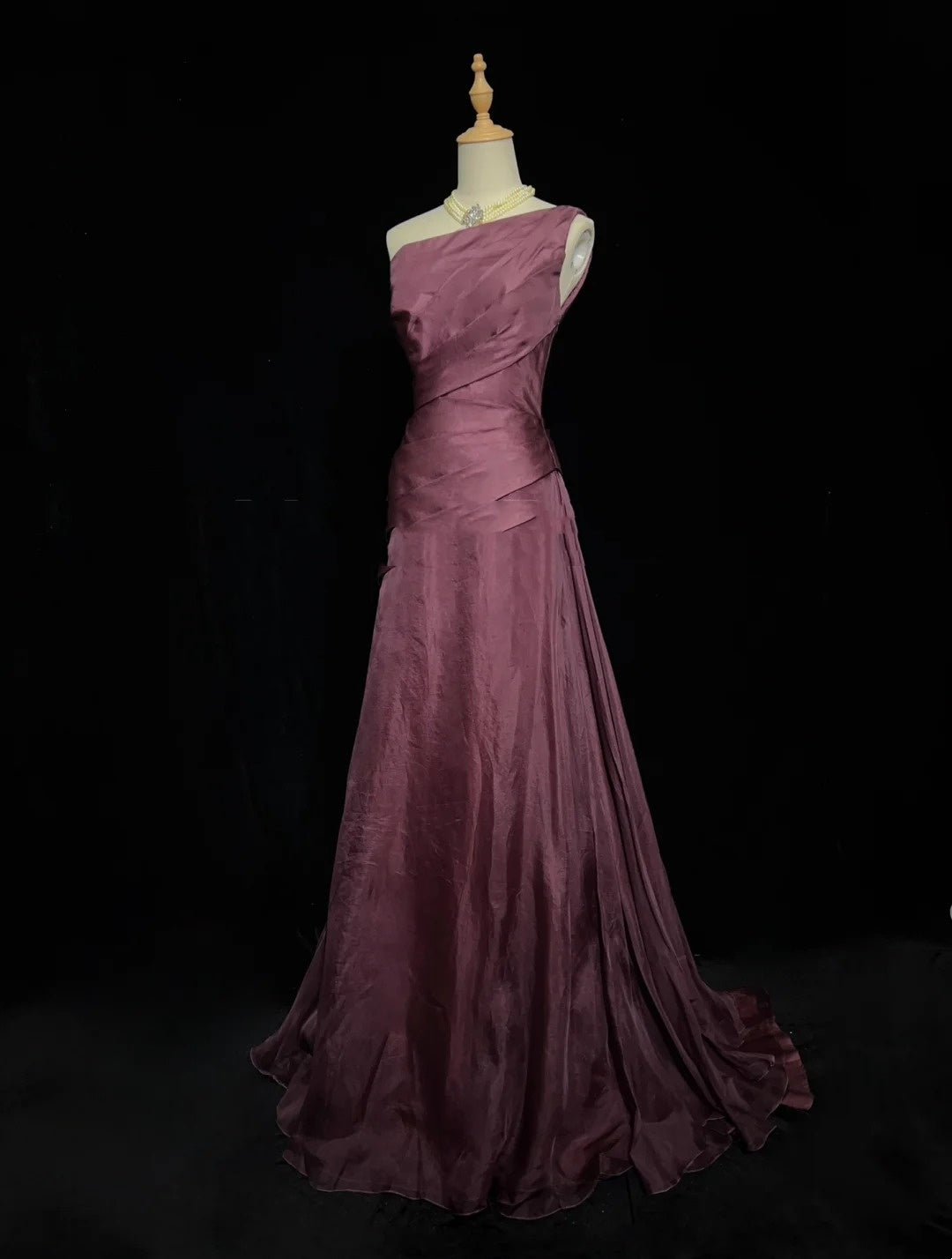 Schöne Abschlussballkleider Meerjungfrau One Shoulder Lila Lange Formelle Abendgarderobe N3664