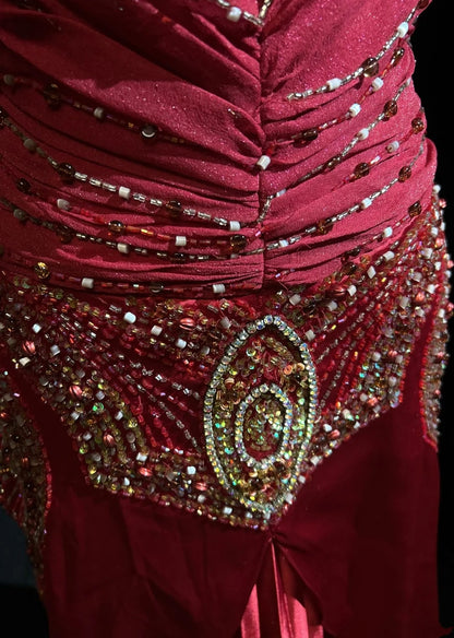 Robes de bal modestes sirène licou en mousseline de soie bordeaux avec perles longue robe de soirée formelle N3877