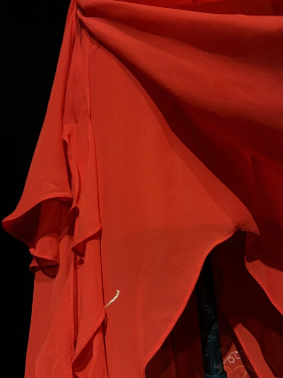 Vintage Abschlussballkleider A-Linie Spaghettiträger Rot Midilänge Chiffon 1990er Formelles Abendkleid N2665