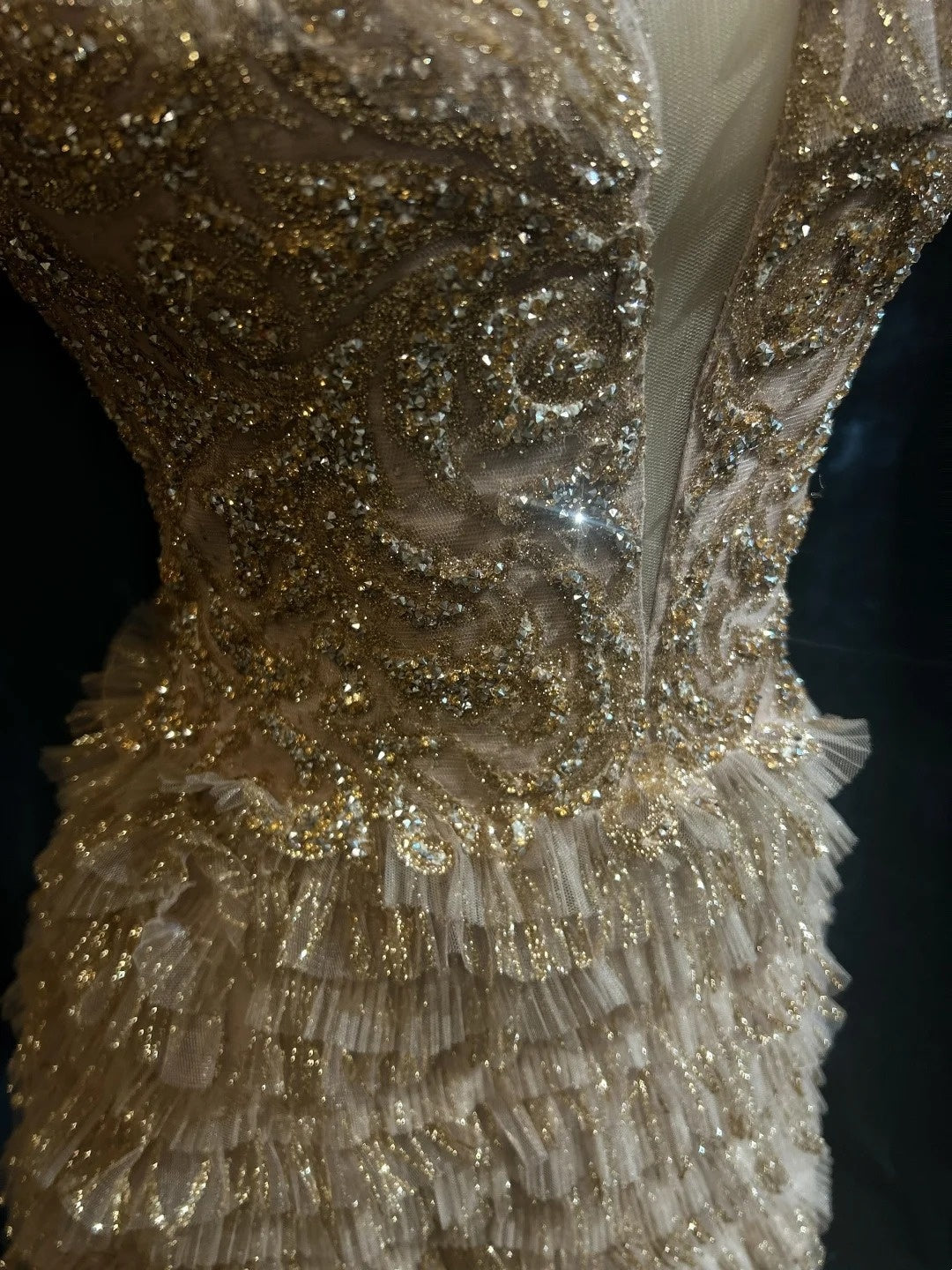 Vintage-Abschlussballkleider A-Linie Spaghettiträger Goldspitze mit Ärmeln 80er-Jahre-Abend-Formales Kleid RB3268