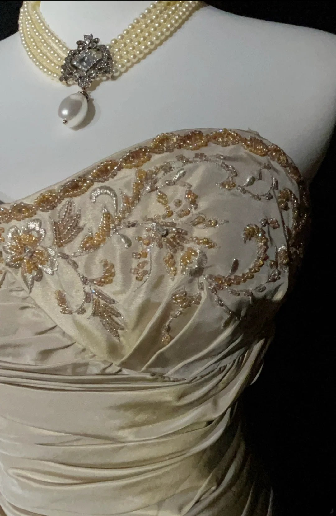 Vintage Abschlussballkleider 2000er Meerjungfrau Sweetheart Champagner mit Perlenbesatz Langes Ballkleid N3023