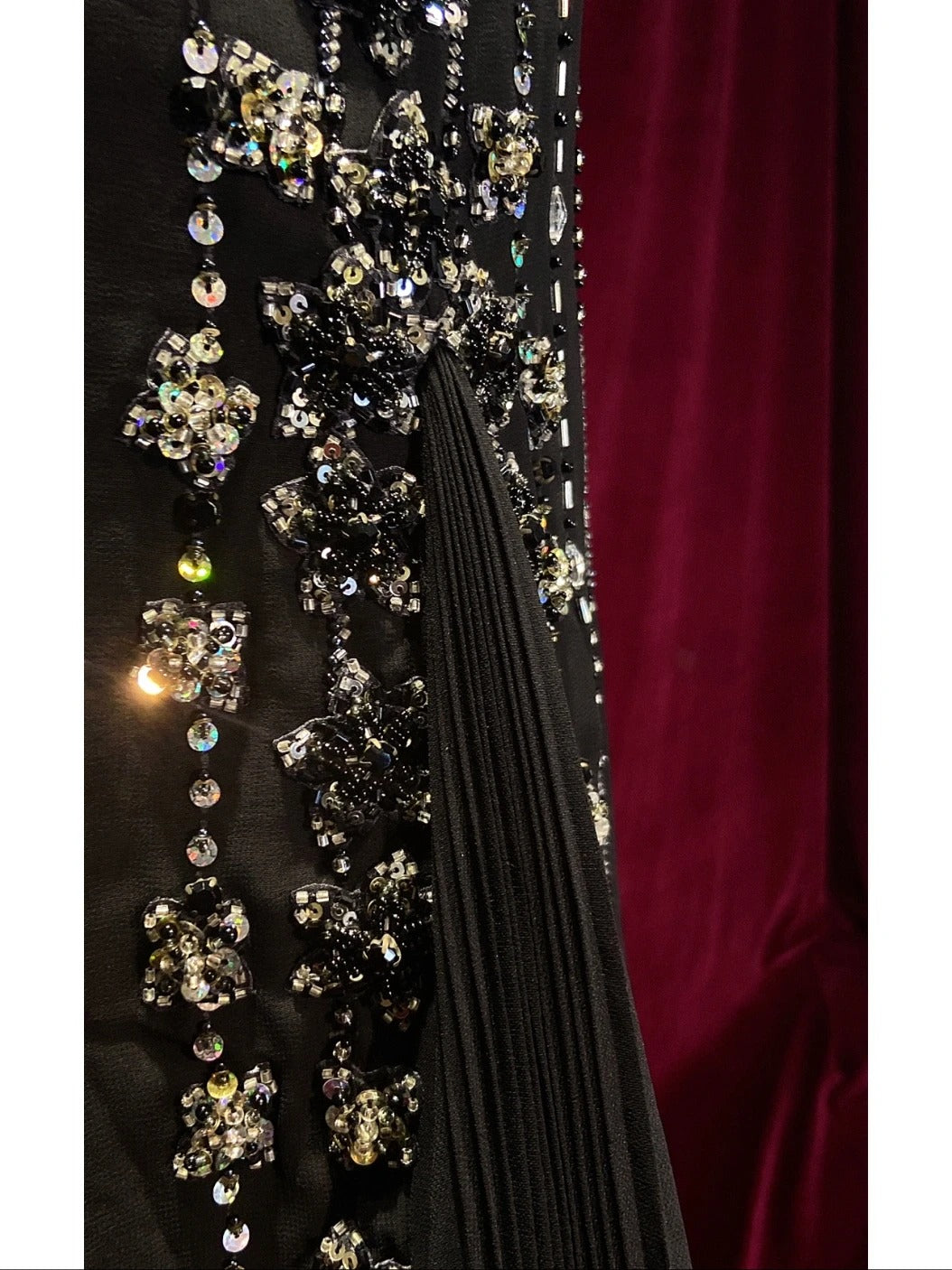 Vintage Abschlussballkleider 90er Meerjungfrau Spaghetti-Träger Schwarz Tie Mit Silberperlen Lang Semi-Formal Abendkleid N3666