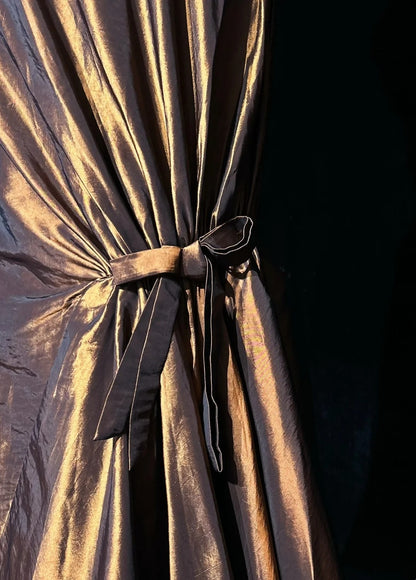 Idées de robes de bal vintage sirène à fines bretelles marron avec perles robe de soirée longue années 80 N2738