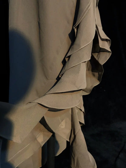 Vintage Abschlussballkleider 90er Meerjungfrau Spaghettiträger Chiffon Lang Semi-Formelle Abendkleider N3655