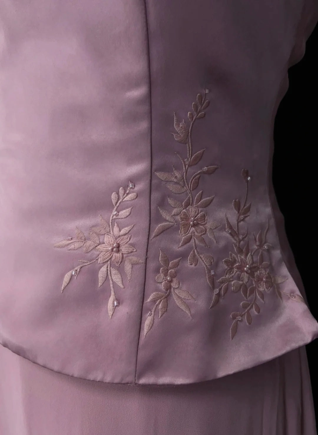 Robes de bal vintage en satin rose coupe trapèze à col carré avec perles, longue robe de soirée formelle années 90 N2662