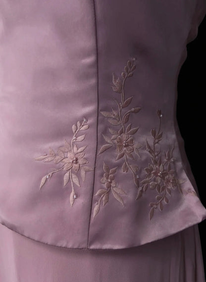 Robes de bal vintage en satin rose coupe trapèze à col carré avec perles, longue robe de soirée formelle années 90 N2662