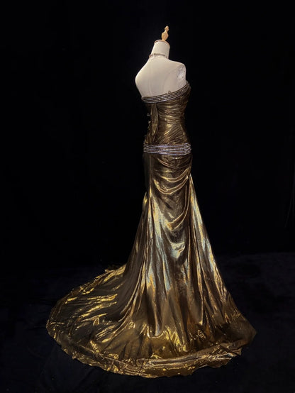 Bescheidene Ballkleider Inspo Meerjungfrau Sweetheart Rüschen 80er Jahre Lange Abendkleider N3400
