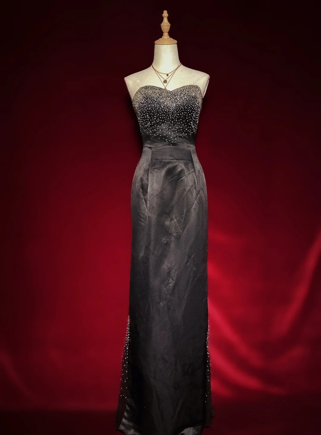 Idées de robes de bal modestes Robe de soirée fourreau bustier en cœur avec perles pour femme Robe de soirée N3264