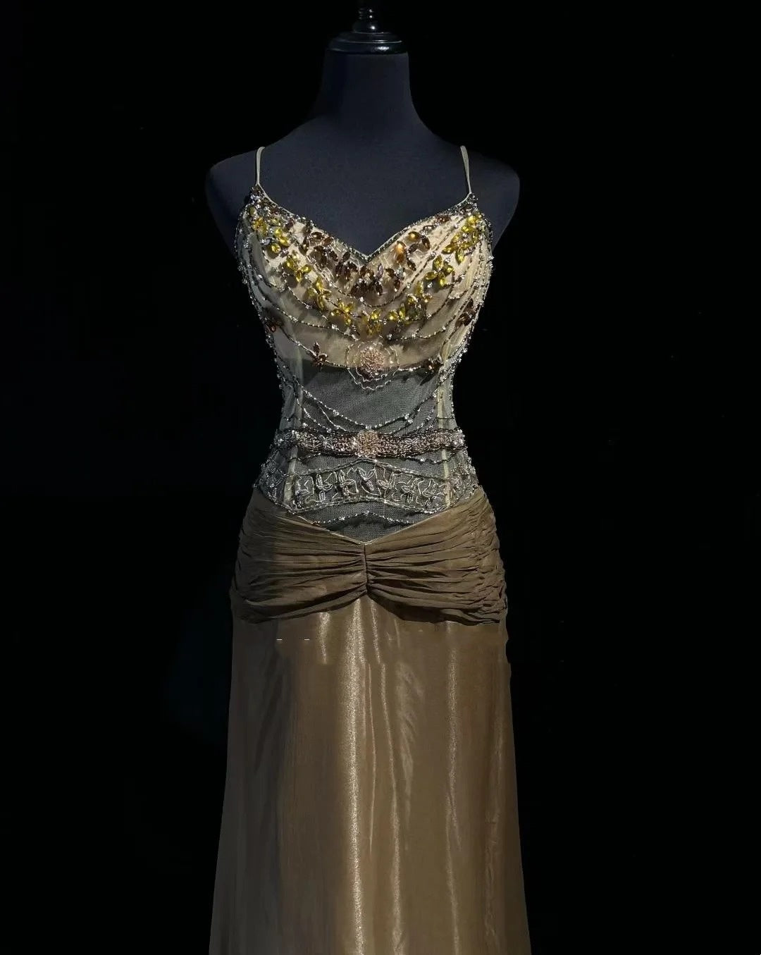 Ombre Gold Prom Dress Inspo A line Spaghetti Straps 18th Birthday Outfits Formal Party Gown RC0110