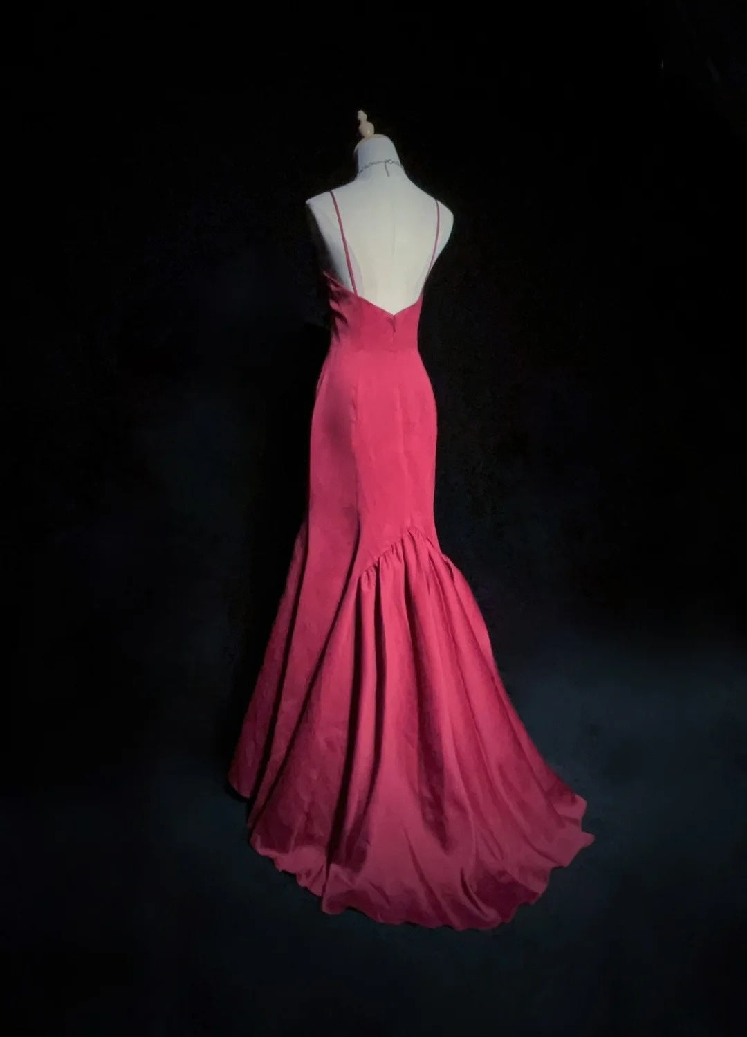 Glamorous Prom Dresses Mermaid Sweetheart Hot Pink Satin With Cape Long Formal Dress N2888