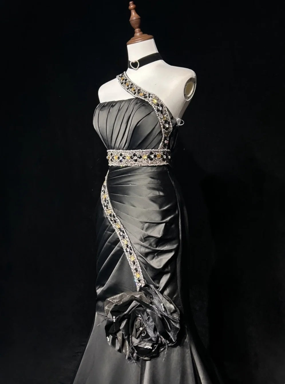 Robe de soirée sirène vintage asymétrique à une épaule, longue, pour bal de promo, tenues formelles RB3936