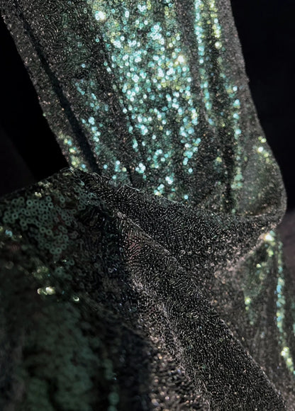 Robes de bal scintillantes Inspo Sirène Années 90 Col Bijou Vert Foncé Avec Fente Pour Femme Robe Formelle N3271