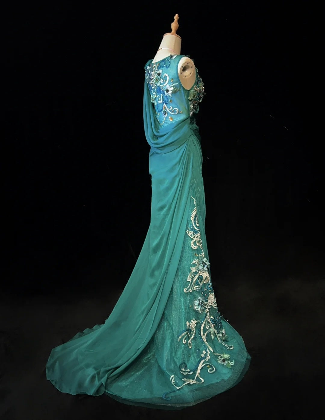 Vintage Prom Dresses Inspo Mermaid V Neck Green Chiffon 90s With Lace Beading For Women Formal Gowns N3313