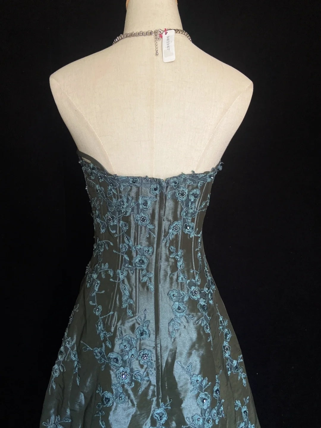 Princess Prom Dresses Ball Gown Strapless Green Embroidery Evening Long Evening Dress N3289