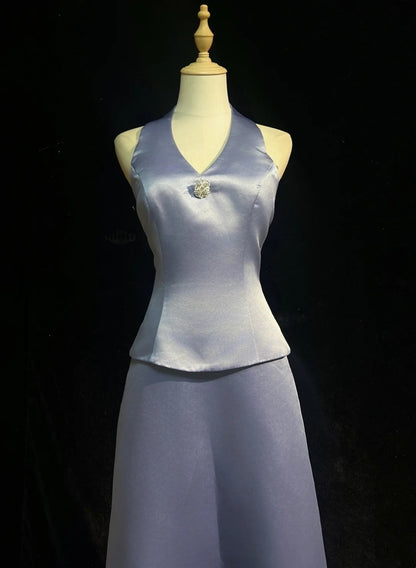 Lilac Prom Dress Inspo A line Satin Long 18th Birthday Outfits Formal Party Gown RC0130
