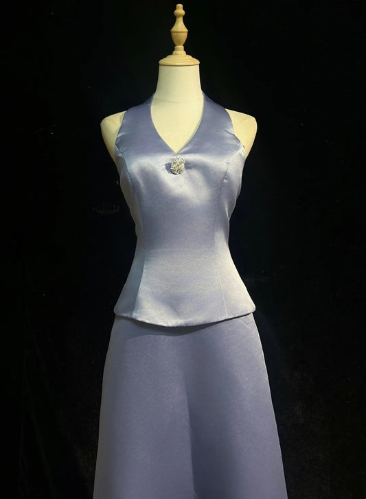 Lilac Prom Dress Inspo A line Satin Long 18th Birthday Outfits Formal Party Gown RC0130