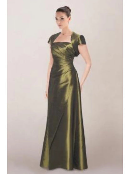 Vintage Prom Dresses Inspo A line Spaghetti Strap Olive Green Long 1990s With Beaded Jacket Formal Gowns N3381
