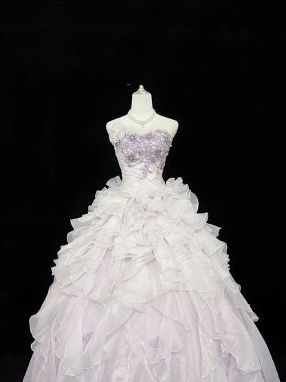 Sweet 16 Dresses Long Ball Gown Sweet Sixteen Long Birthday Dress Sweetheart Light Lilac Formal Gown RC0312