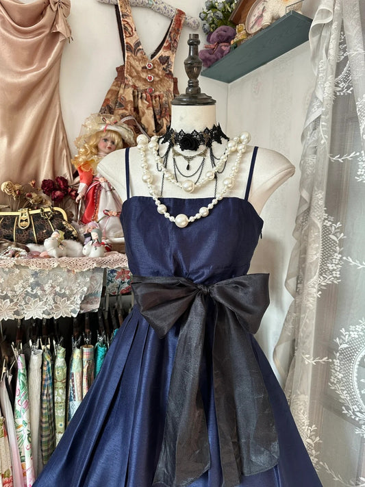 Einfaches A-Linien Spaghetti-Träger Marineblau Satin Kurzes Abschlussball Geburtstagskleid Homecoming Kleider N3721