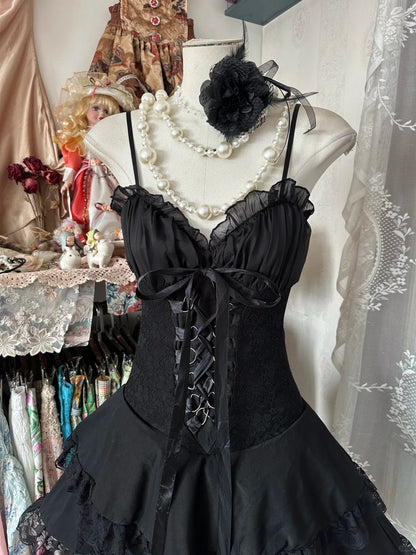 Vintage A line Spaghetti Strapp Black Short Graduation Birthday Outfits Homecoming Dresses N3729