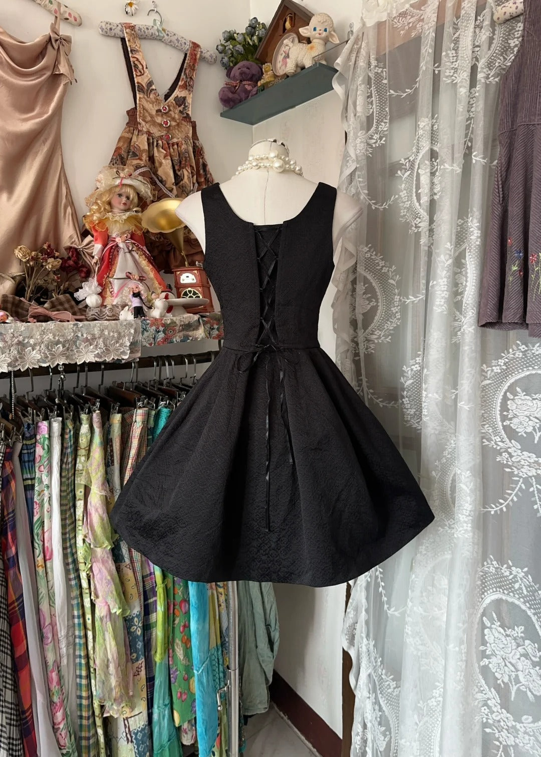 Robe de bal vintage petite robe noire tenues de graduation d'anniversaire robes de retour N3758