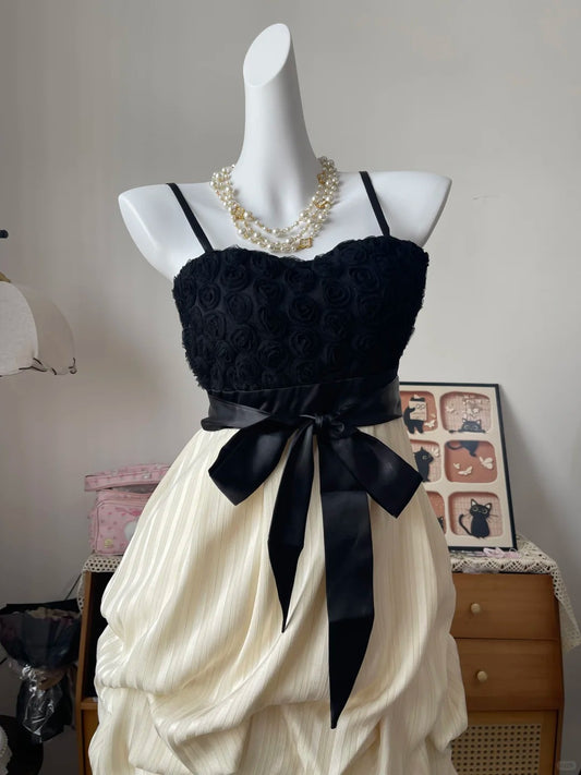 Vintage A line Spaghetti Strap Chiffon With Bow 16th Birthday Homecoming Dress Graduation Outfits RB6794