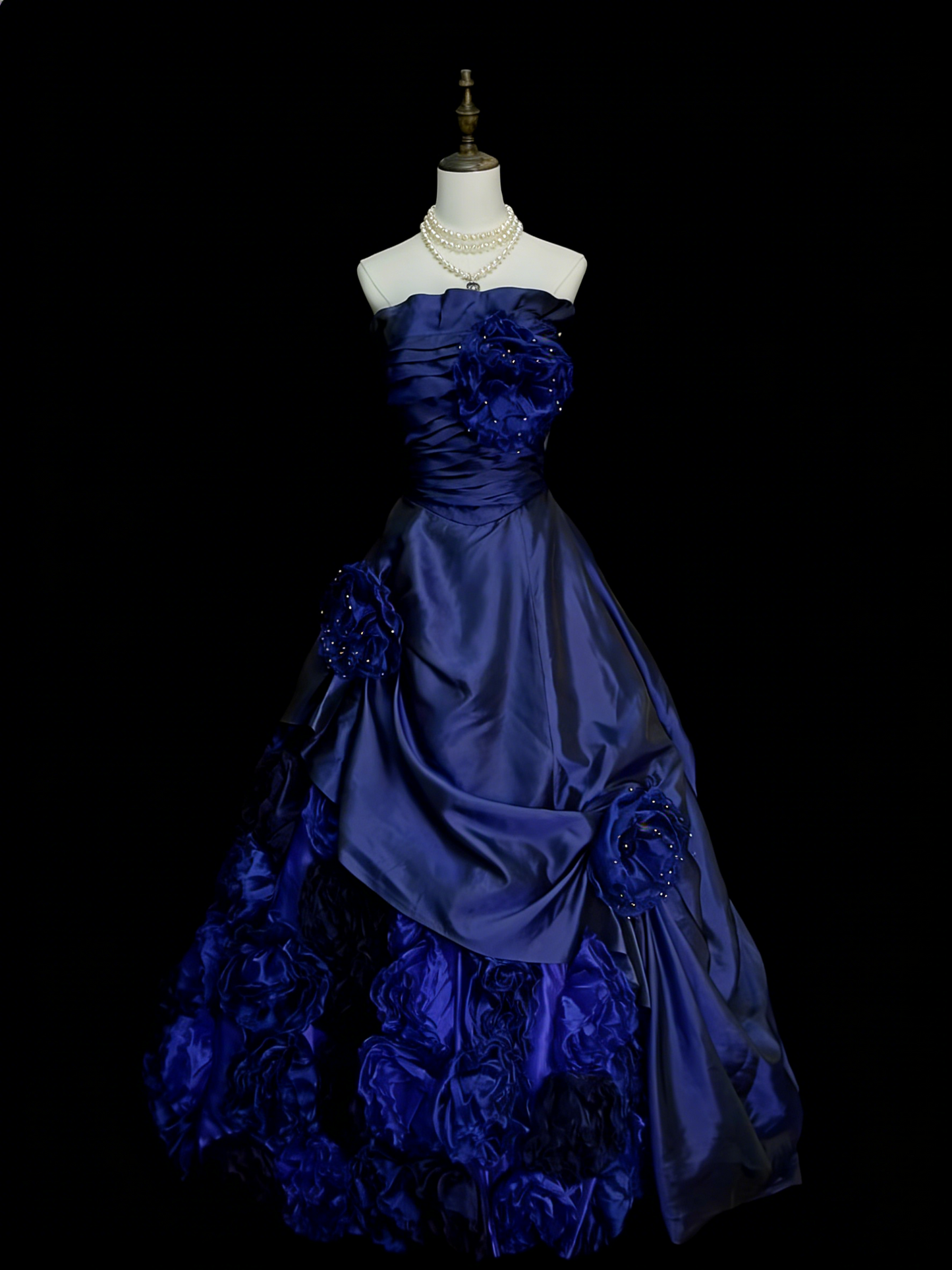 Charming Ball Gown Strapless Sweet 16 Dresses Quinceanera Dress 3D Flowers Long 15 Vestidos De Fiesta N1242