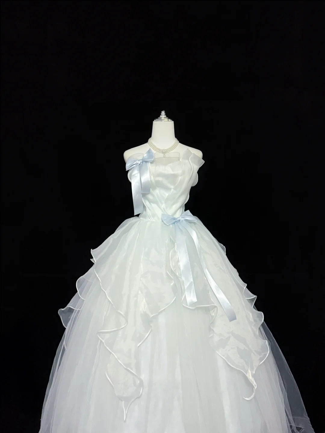 Niedliche Sweet-16-Kleider, langes Ballkleid, trägerlos, Tüll, formelles Sweet-Sixteen-Geburtstagskleid RC0245