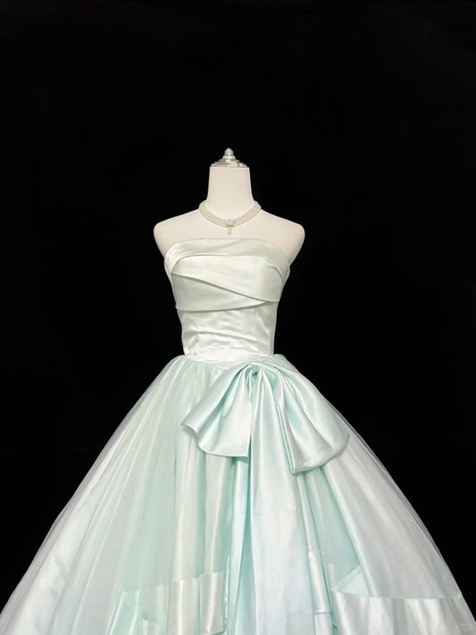 Sweet 16 Dresses Long Ball Gown Sweet Sixteen Long Birthday Dress Strapless Satin Formal Gown RC0297