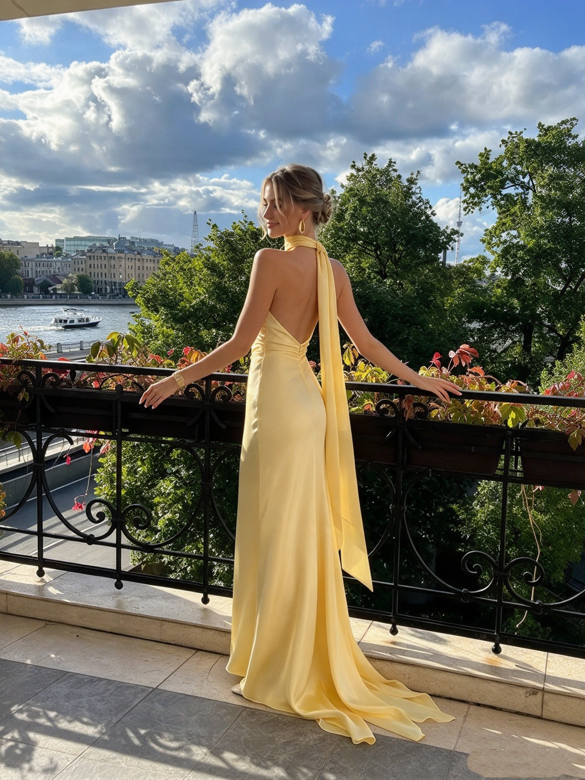Schlichtes, gelbes, langes Meerjungfrauen-Abendkleid mit One-Shoulder-Ausschnitt, elegant und perfekt für festliche Anlässe wie Abschlussball oder Dinnerpartys (AB2048)