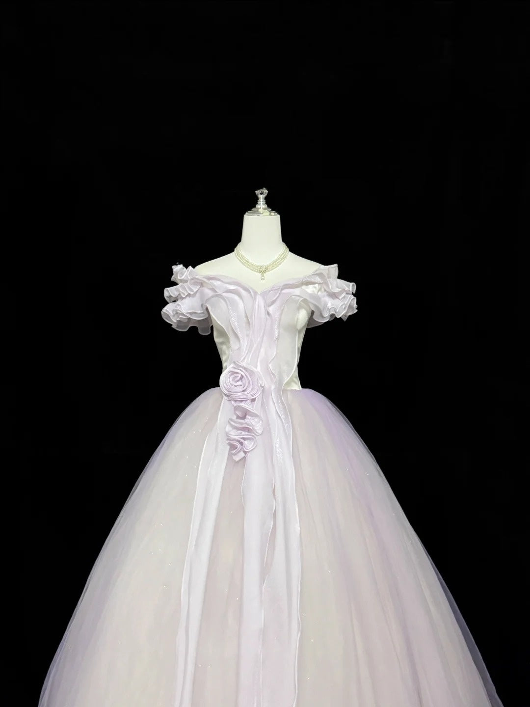 Sweet 15 Quinceanera Dress Ball Gown Off Shoulder Lilac With Sleeves Long 15th Birthday Gown RC0313