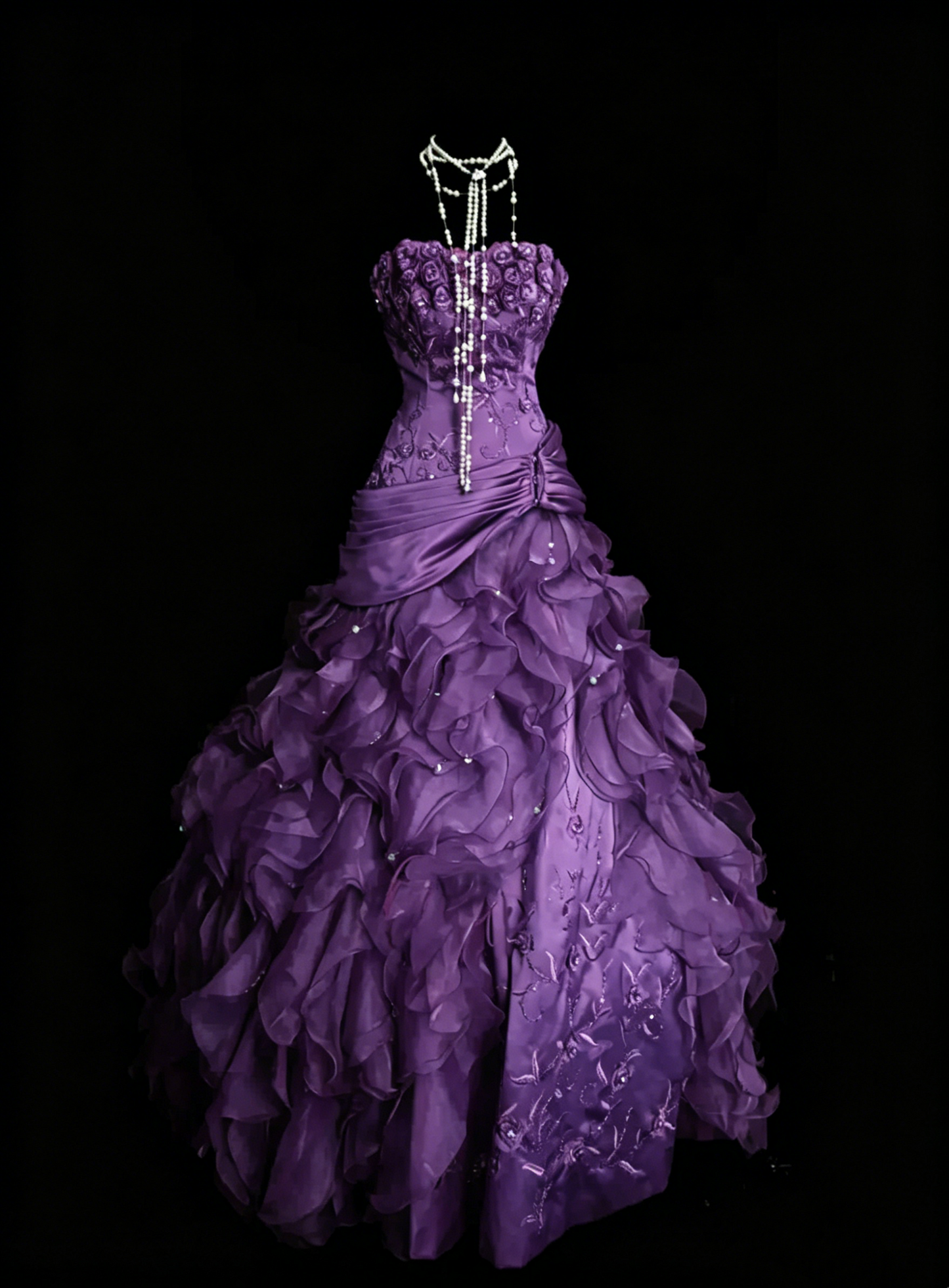Robe de bal bustier bordeaux sans manches avec appliques, robe longue en satin pour femme, robe de quinceañera pour les 16 ans, tenue de quinceañera OB047